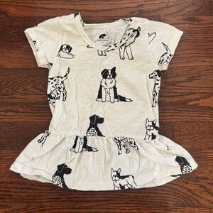 Monica & Andy Girls 3T Dog Print Peplum T-shirt